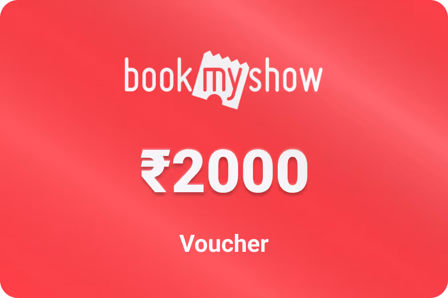 BookMyShow Voucher — Up to 25% off, from ₹1500